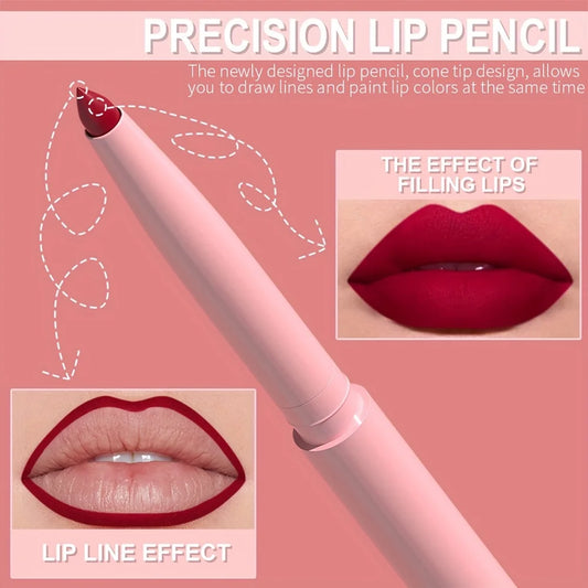 12PCS Matte Lipliner Waterproof Color
