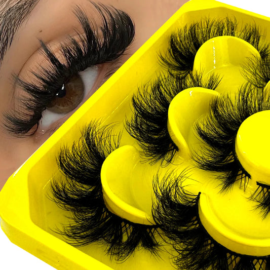 5 pairs Fluffy Lashes 8D False Eyelashes